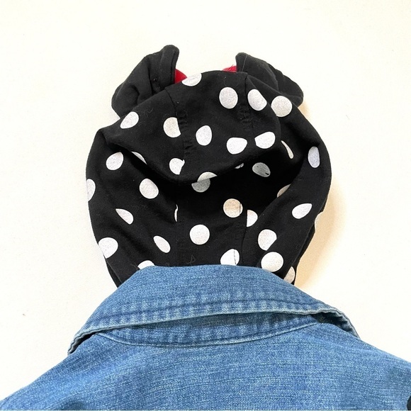 Disney Minnie jean jacket with hood and Minnie ears - Picture 7 of 14